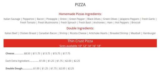 Menu for Pyramid Sports Bar & Pizzeria in Addison, IL | Sirved