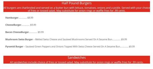 Menu for Pyramid Sports Bar & Pizzeria in Addison, IL | Sirved