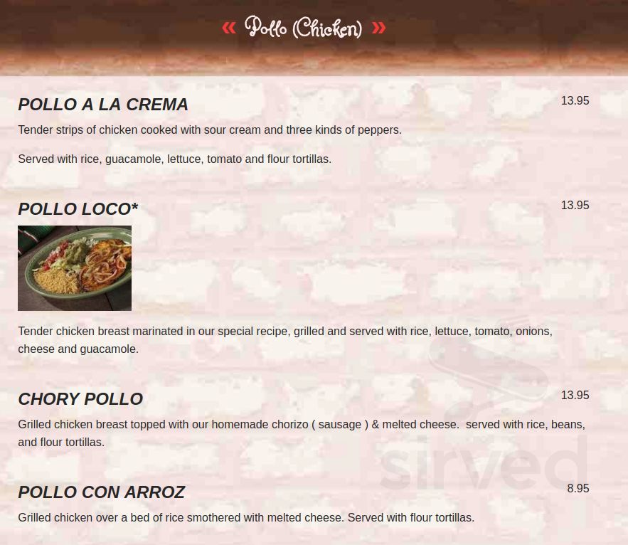 Cozumel Mexican Restaurant menus in Parma, Ohio, United States