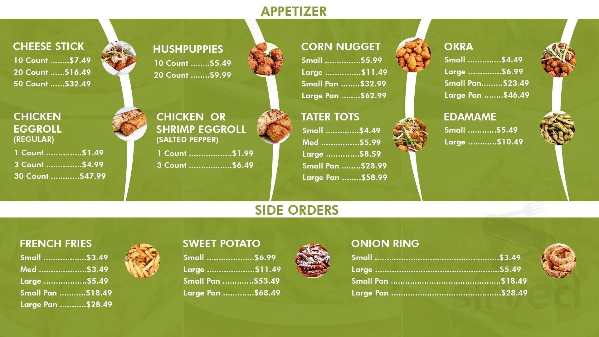 J&J Wings and Seafood menu in Houston, Texas, USA