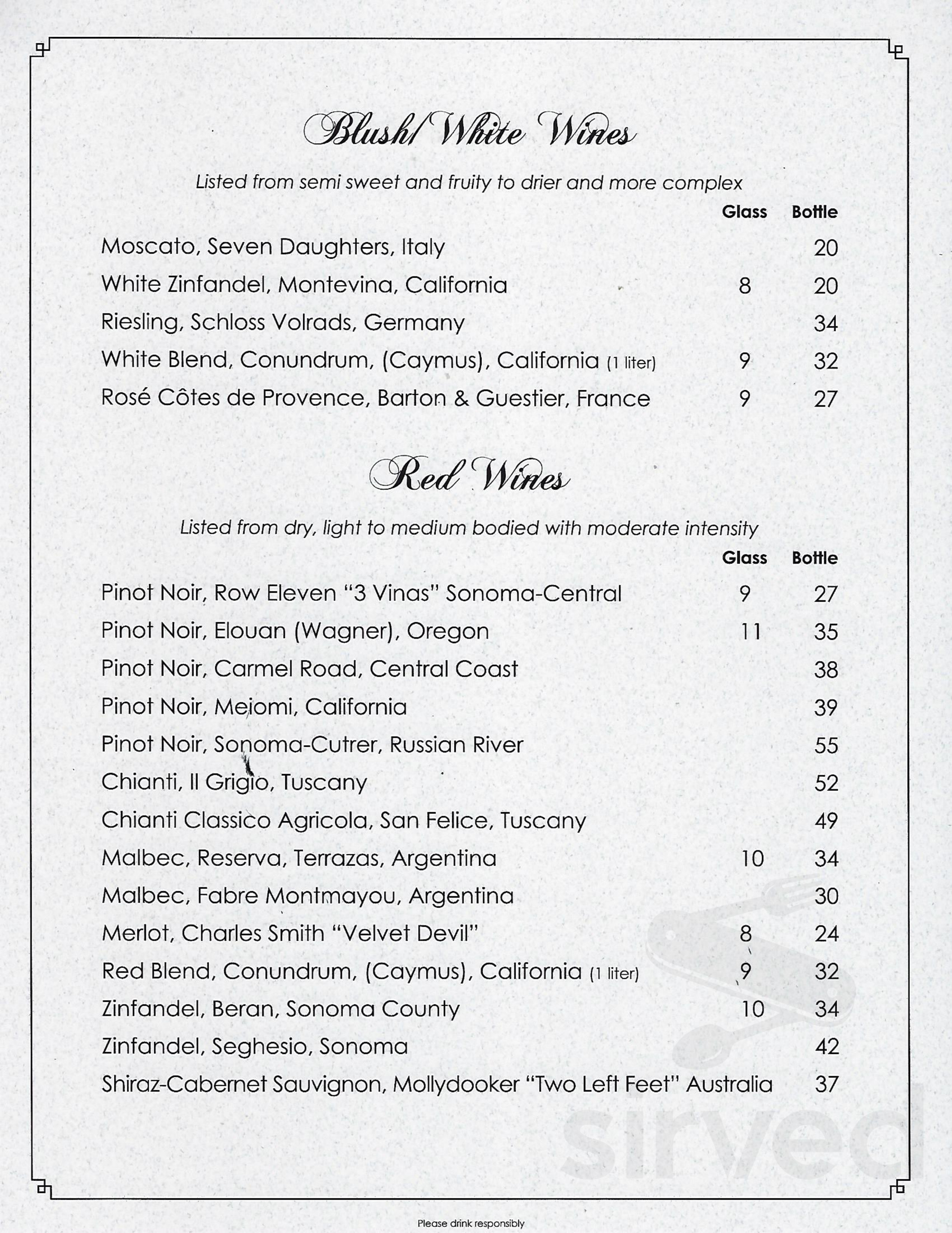 The Talkhouse menus in Stuart, Florida, United States