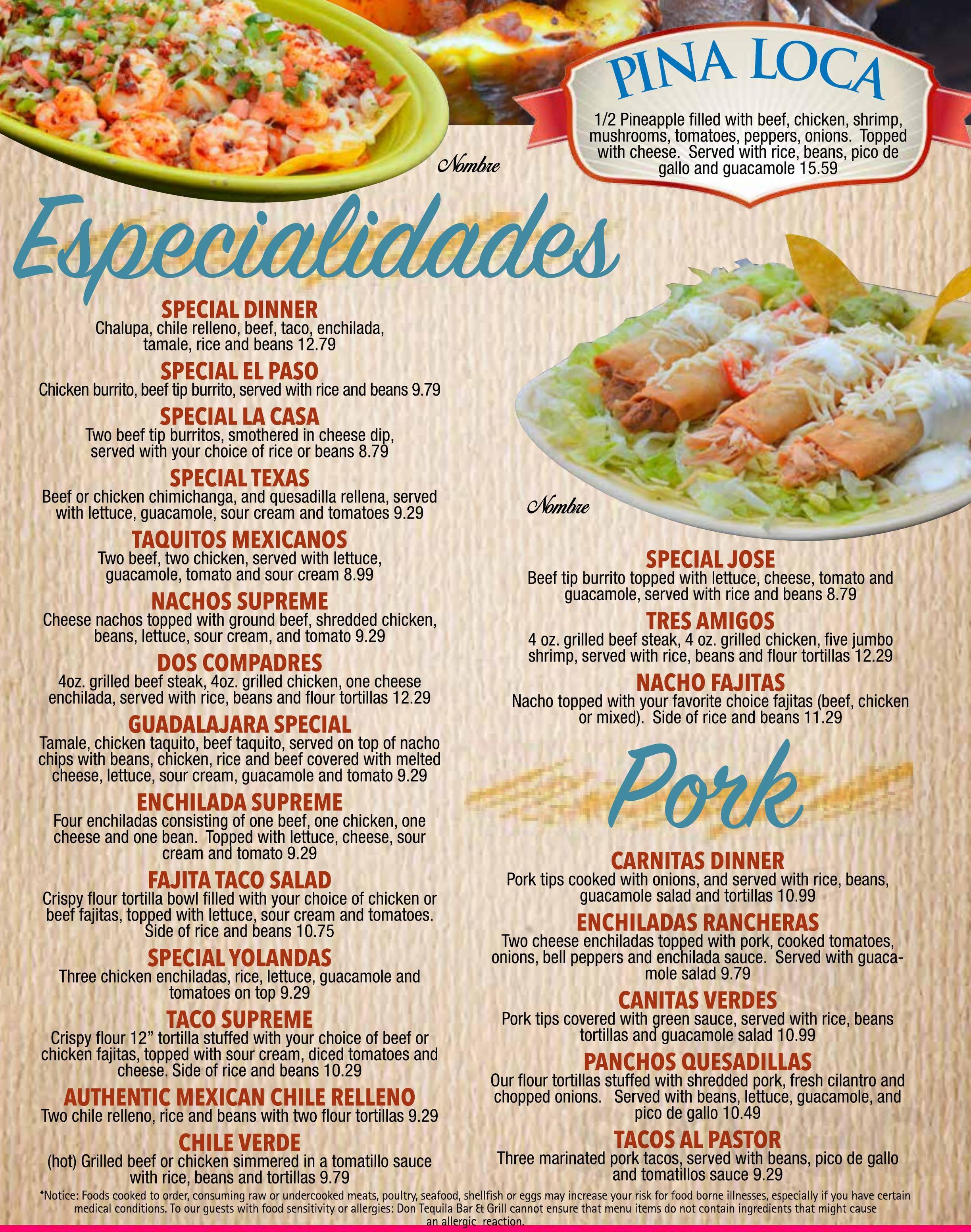 Don Tequila Mentor menus in Mentor, Ohio, United States