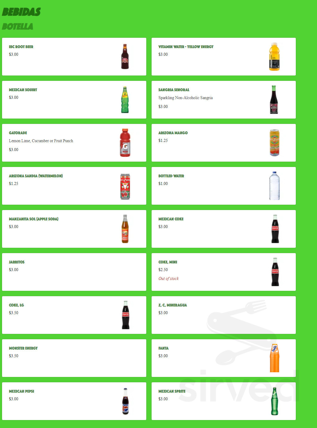 Neveria Un Limon menus in Denver, Colorado, United States