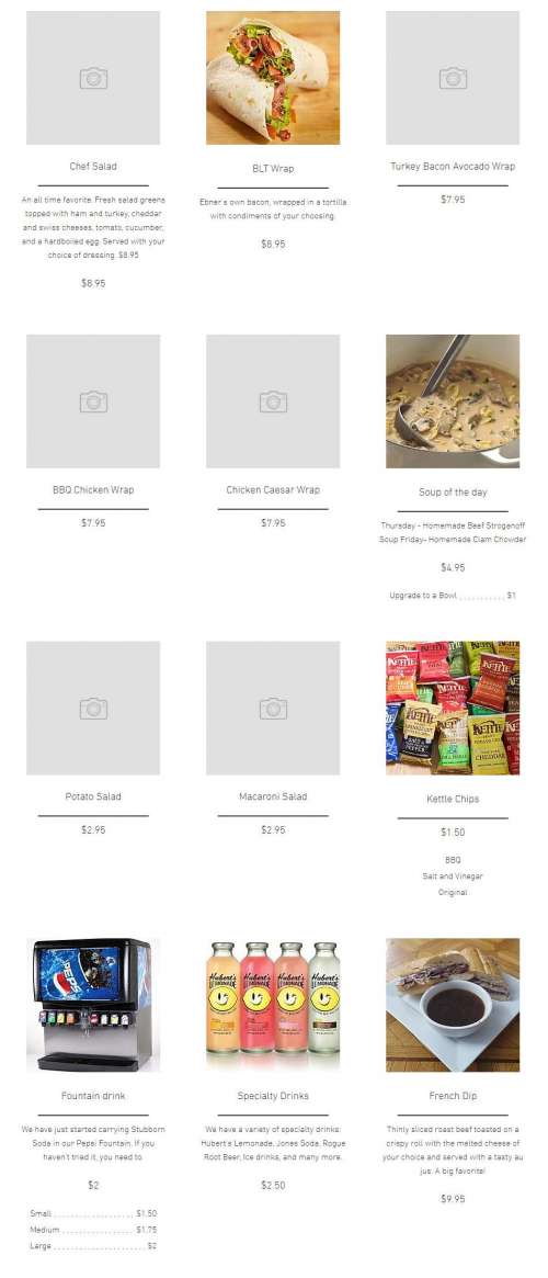 EBNERS Custom Meats menu in Canby, Oregon, USA