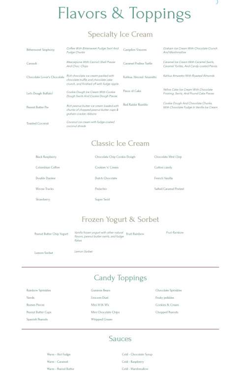 Ice Cream Factory of Fairport menu in Fairport, New York, USA