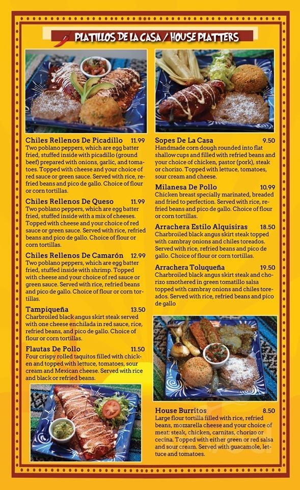Casa Herrera menu in Thorndale, Pennsylvania, USA