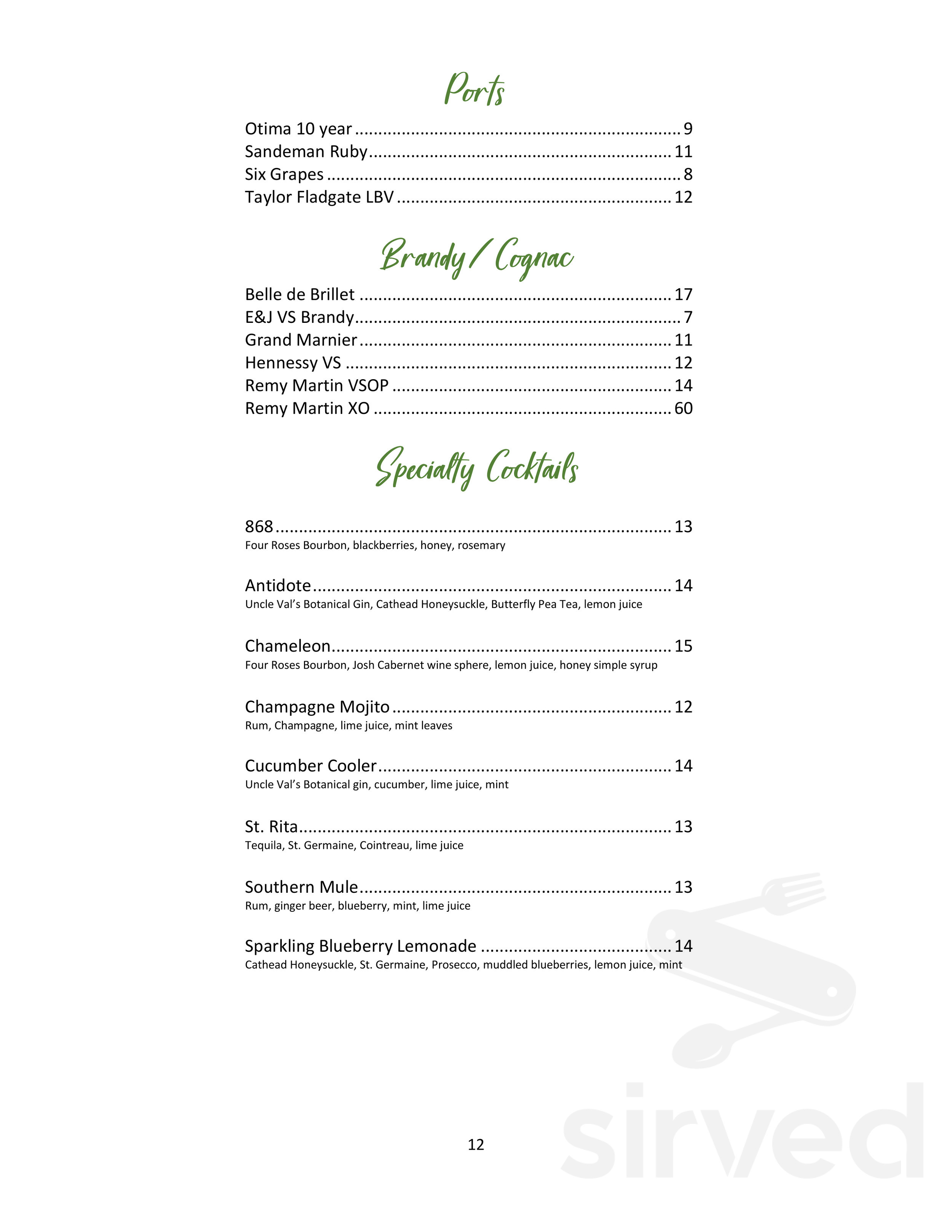 Shiplys Bar Menu.pdf Menu for Shapley's Restaurant in Ridgeland, MS | Sirved