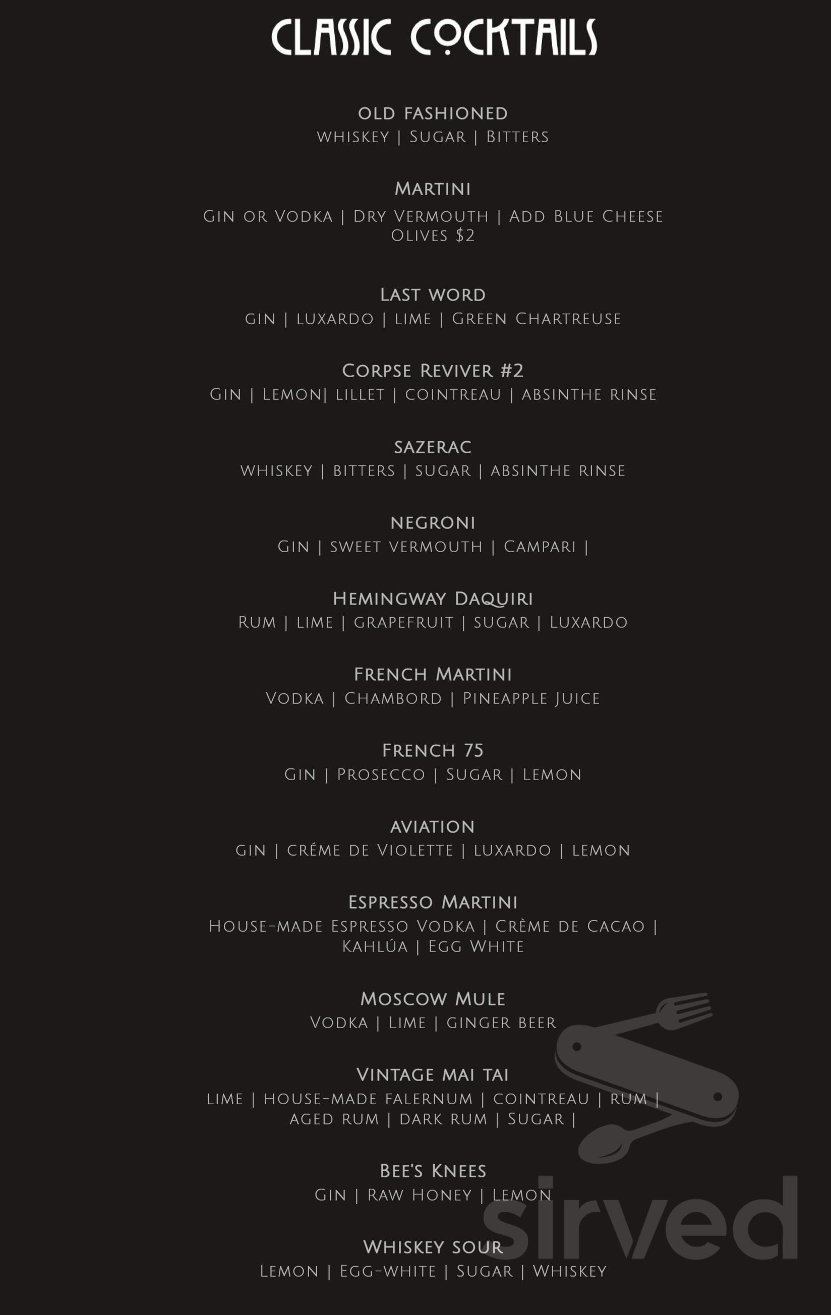 CodeX B.A.R. menu in Nashua, New Hampshire, USA