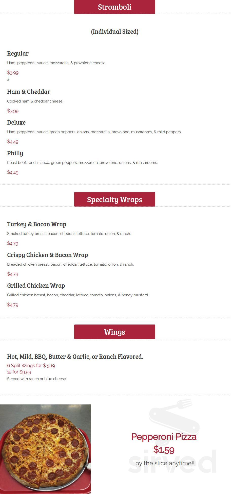 Coy's Pizza Shop menus in Homer City, Pennsylvania, United States