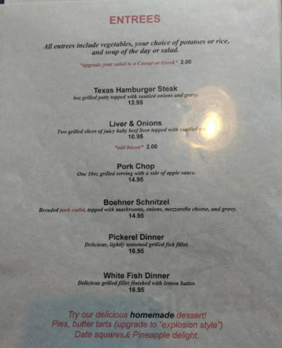 17 Restaurant menus in Blind River, Ontario, Canada