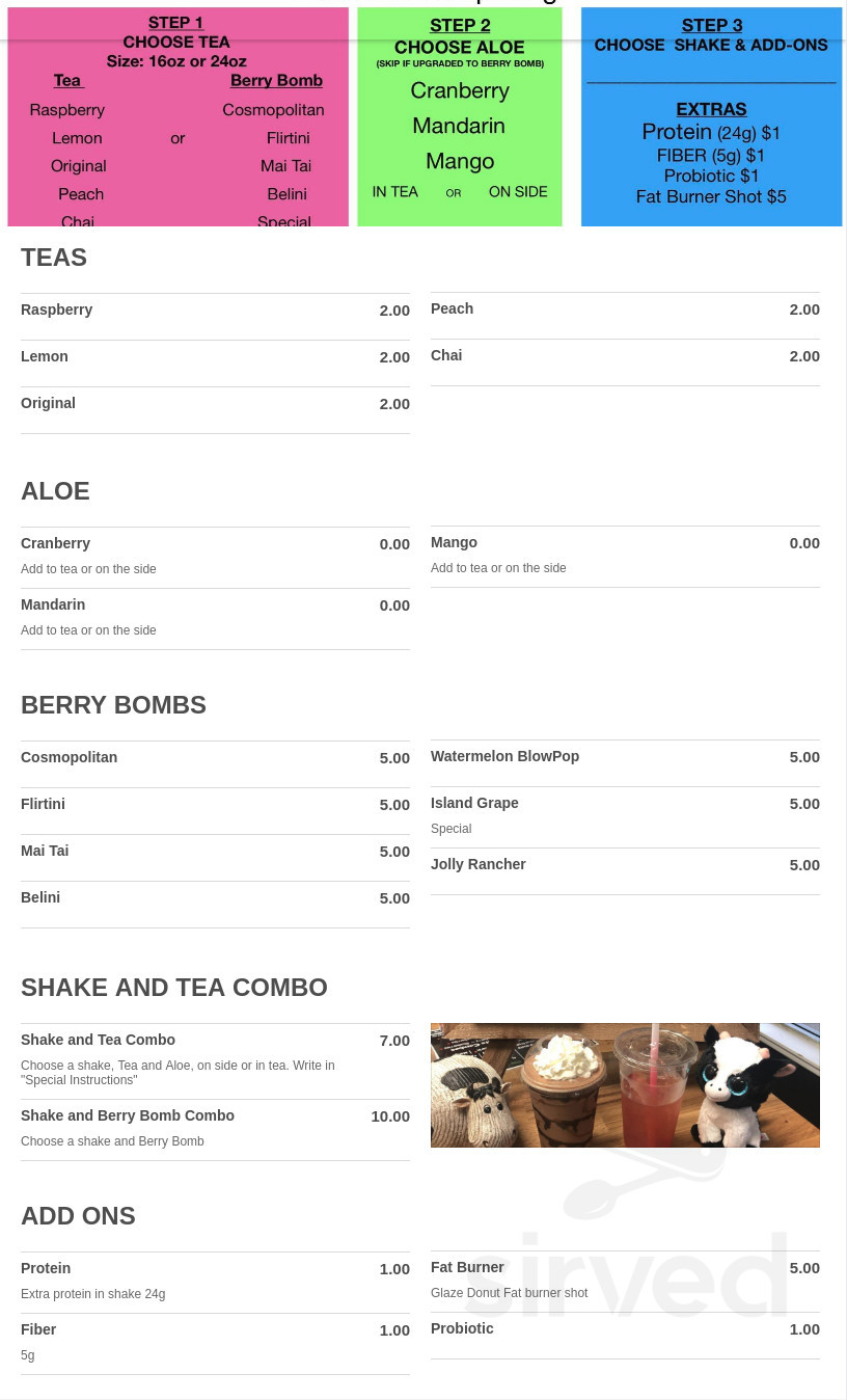 Hello Healthy Nutrition drink menu in Lapeer, Michigan