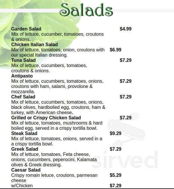 Brother's Pizza menu in Shippensburg, Pennsylvania, USA