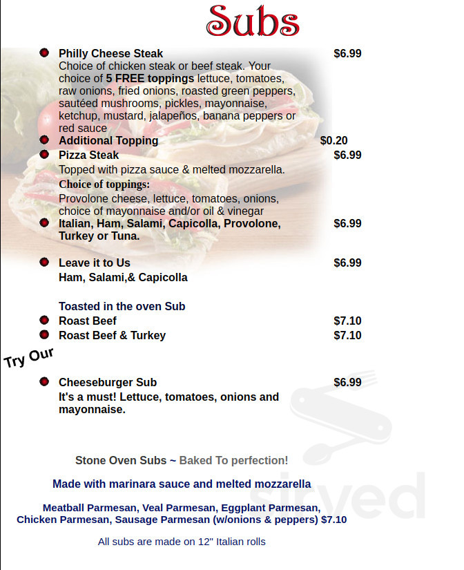 Brother's Pizza menu in Shippensburg, Pennsylvania, USA