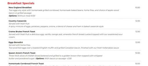 Maks Roast Beef and Breakfast Menu - Franklin, Massachusetts | Sirved