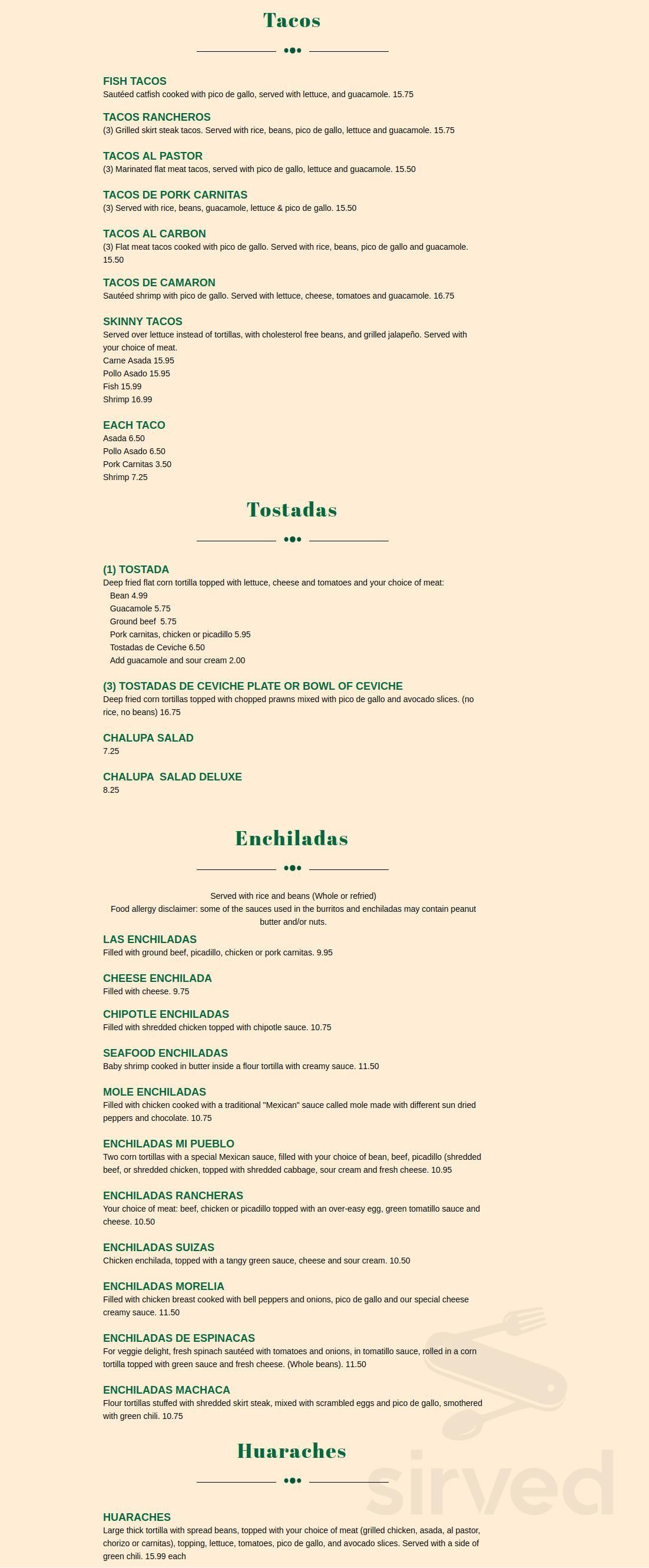 Tequila's Mexican Restaurant menu in Grand Junction, Colorado, USA