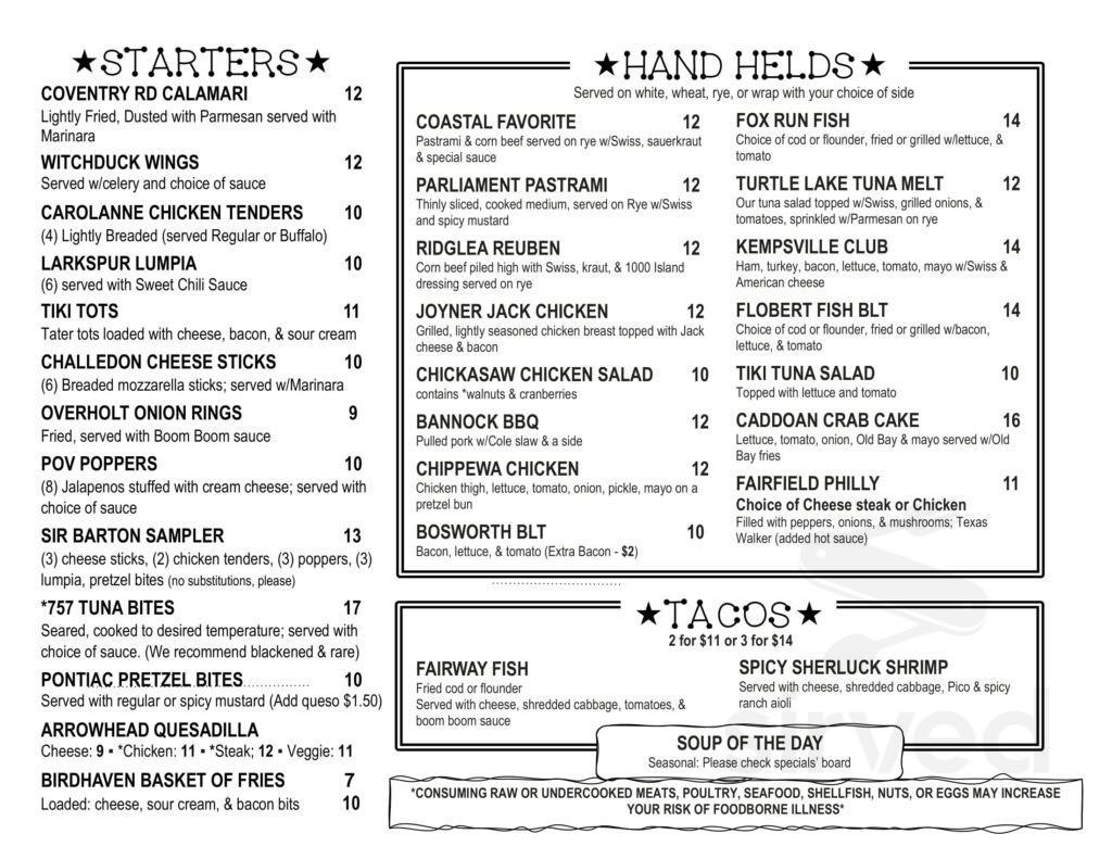 Coastal Cafe menu in Virginia Beach, Virginia, USA