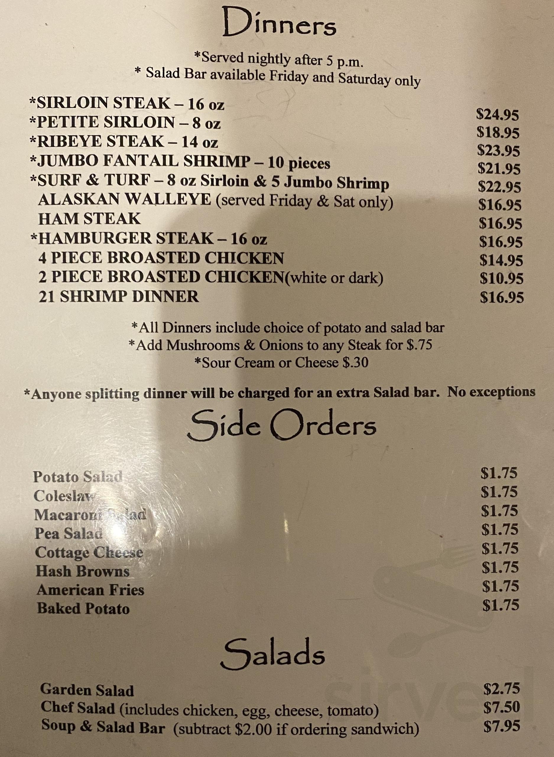 Hale Tap & Supper Club menus in Wyoming, Iowa, United States