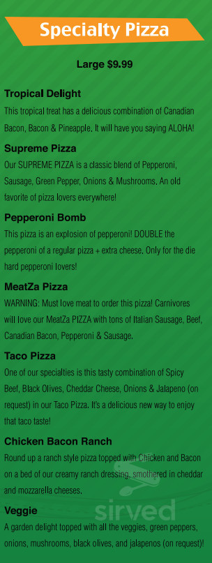 CheeZies Pizza - Sapulpa, OK menu in Sapulpa, Oklahoma