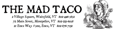 The Mad Taco Logo in Waitsfield, Vermont