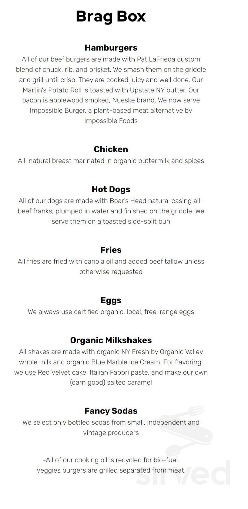 Menu - Brooklyn NY's Harlem Shake | Sirved