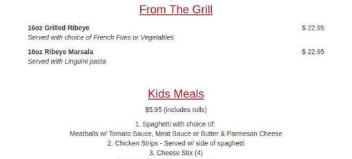 Napoli's Italian Restaurant and Bar Menu - Nacogdoches, Texas | Sirved