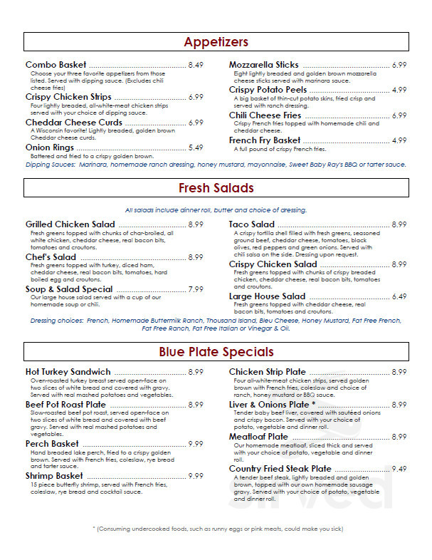 Mohnen's Family Restaurant menus in Appleton, Wisconsin, United States