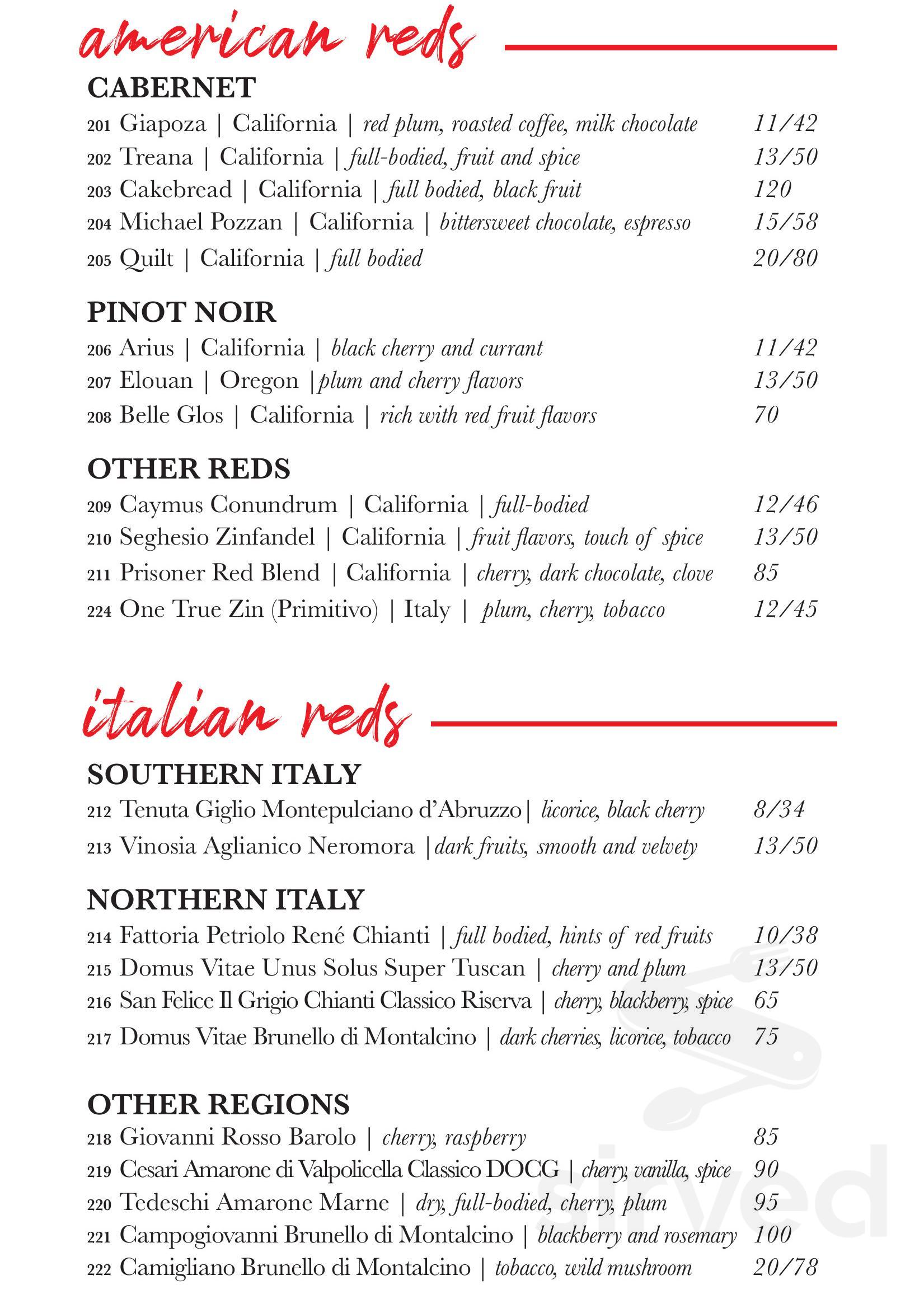 Bar Italia Lakewood menu in Lakewood, Ohio, USA