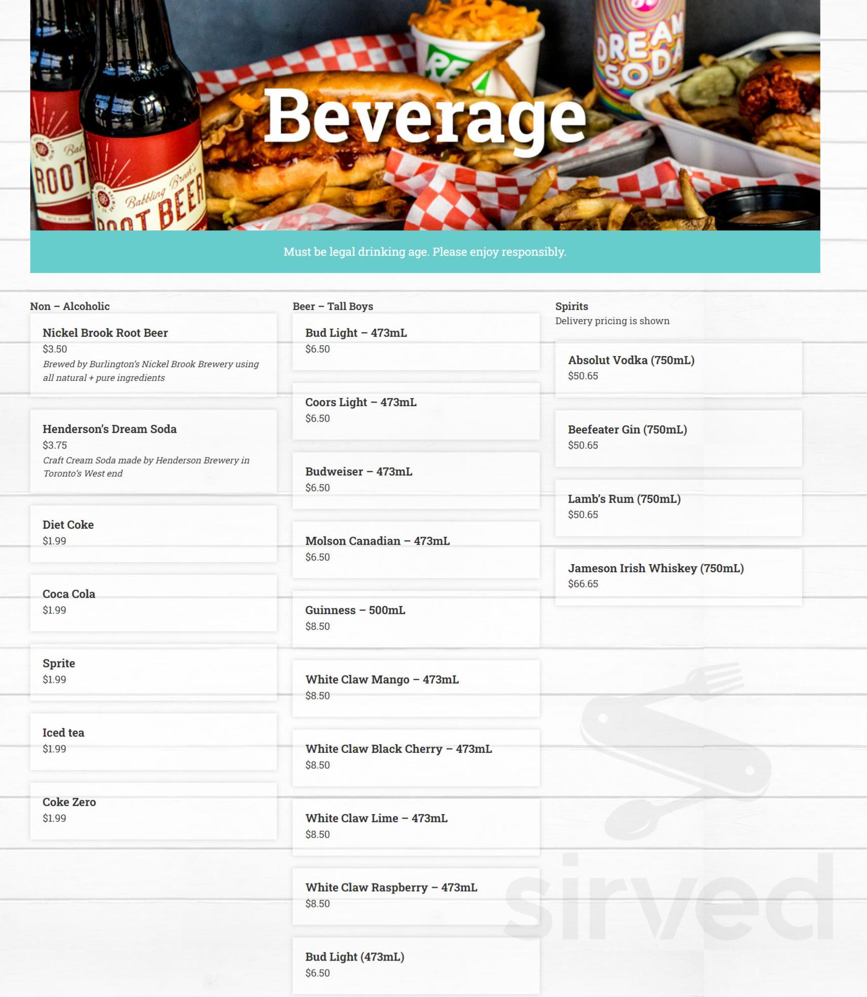 Renegade Chicken Kitchener menu in Kitchener, Ontario, Canada