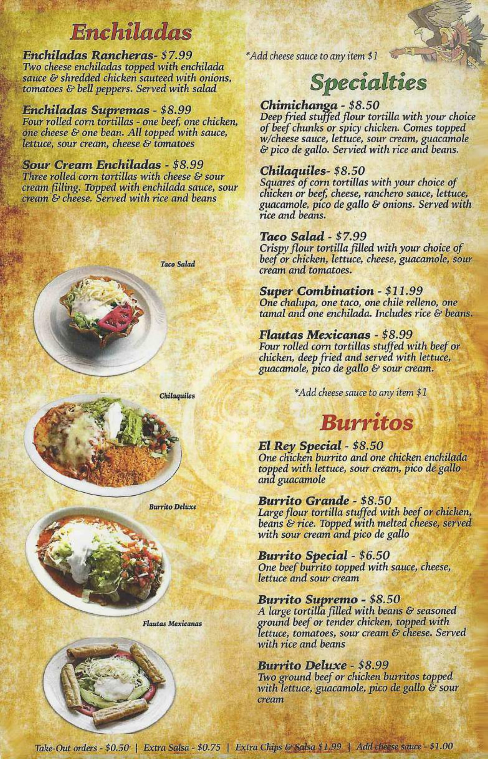 El Rey Azteca menu in Gallatin, Tennessee, USA
