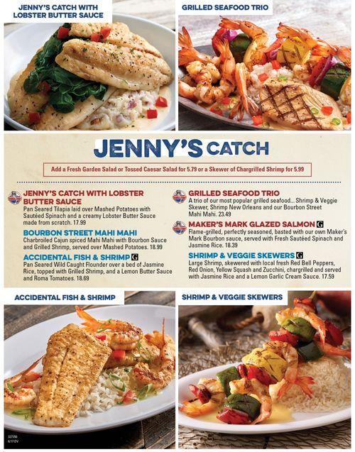 Bubba Gump Shrimp Co. menu in Monterey, California, USA