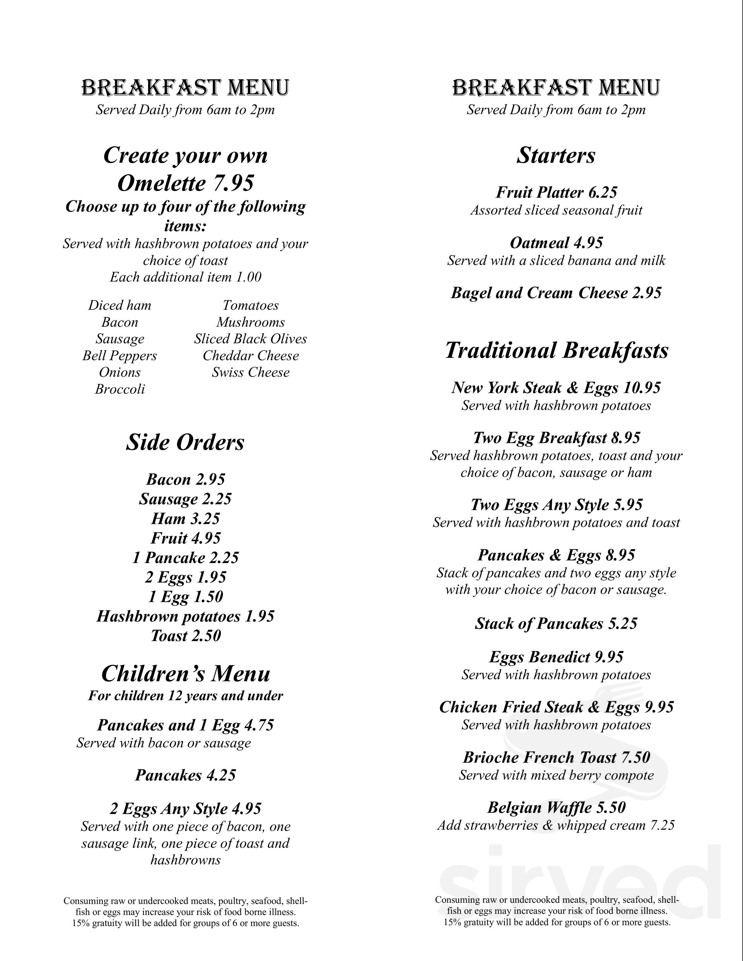 Tatoosh Grill at Emerald Queen Casino menu in Fife, Washington, USA