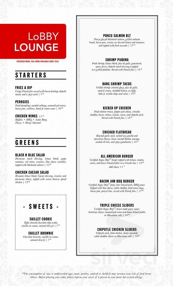 ShowPlace ICON Boston menu in Boston, Massachusetts, USA