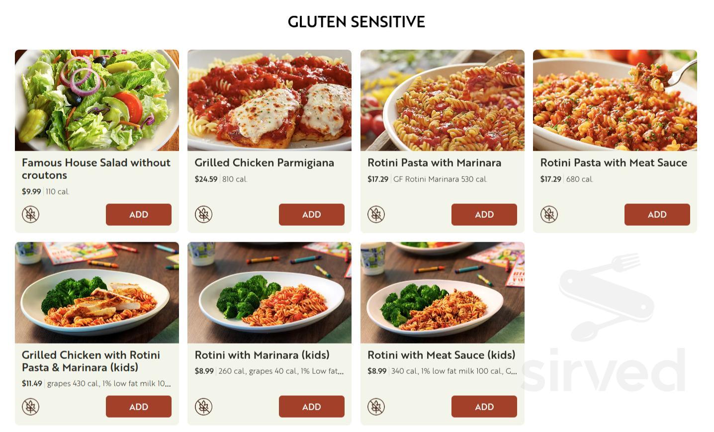 Olive Garden Italian Restaurant menus in Langley, British Columbia, Canada