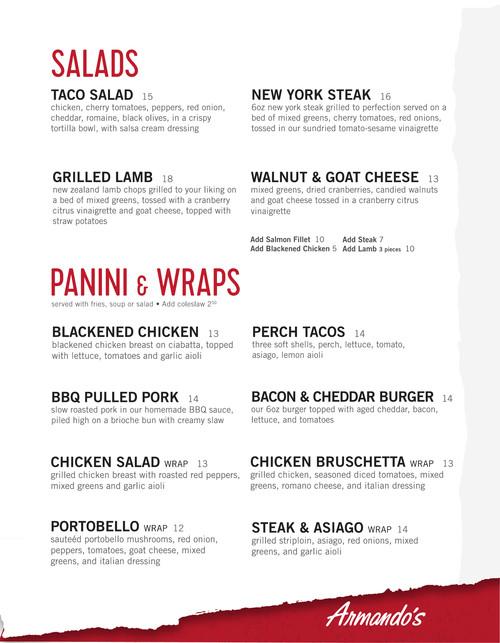 Armando's Pizza Leamington menu in Leamington, Ontario, Canada