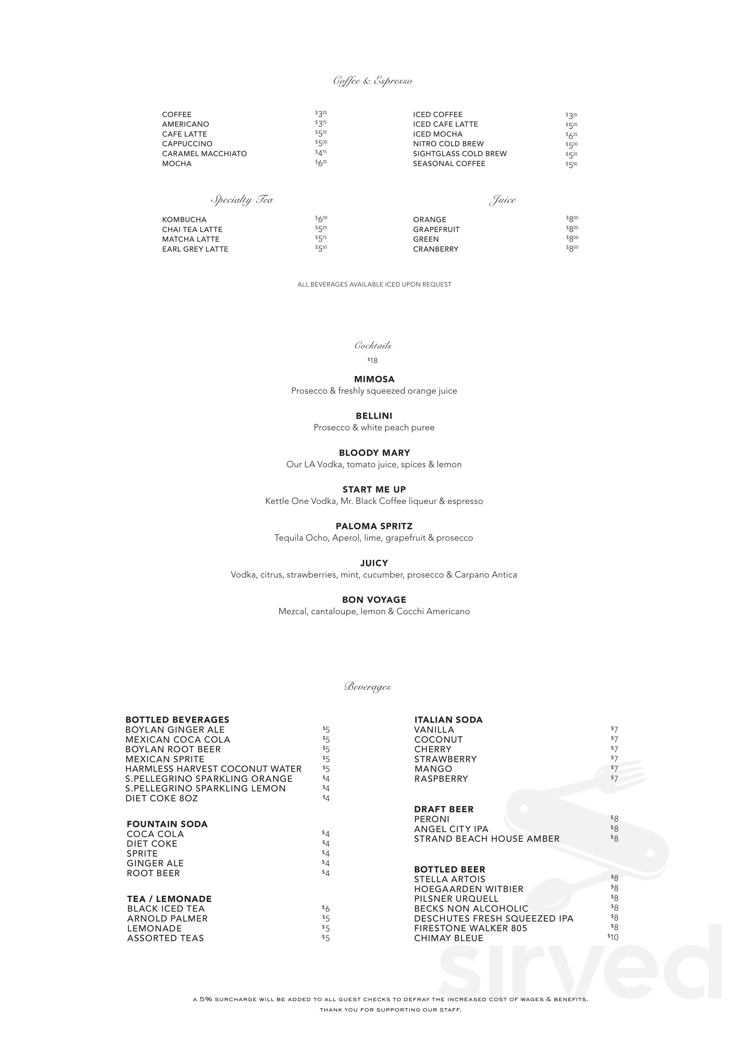 Bottega Louie Menu In Los Angeles California Usa