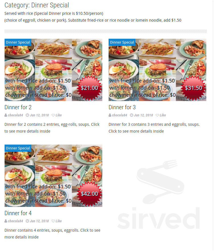 Oriental Orchid menu in Ely, Minnesota
