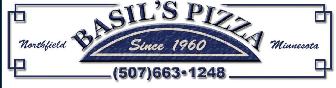 Basil's Pizza Palace Logo in Northfield, Minnesota