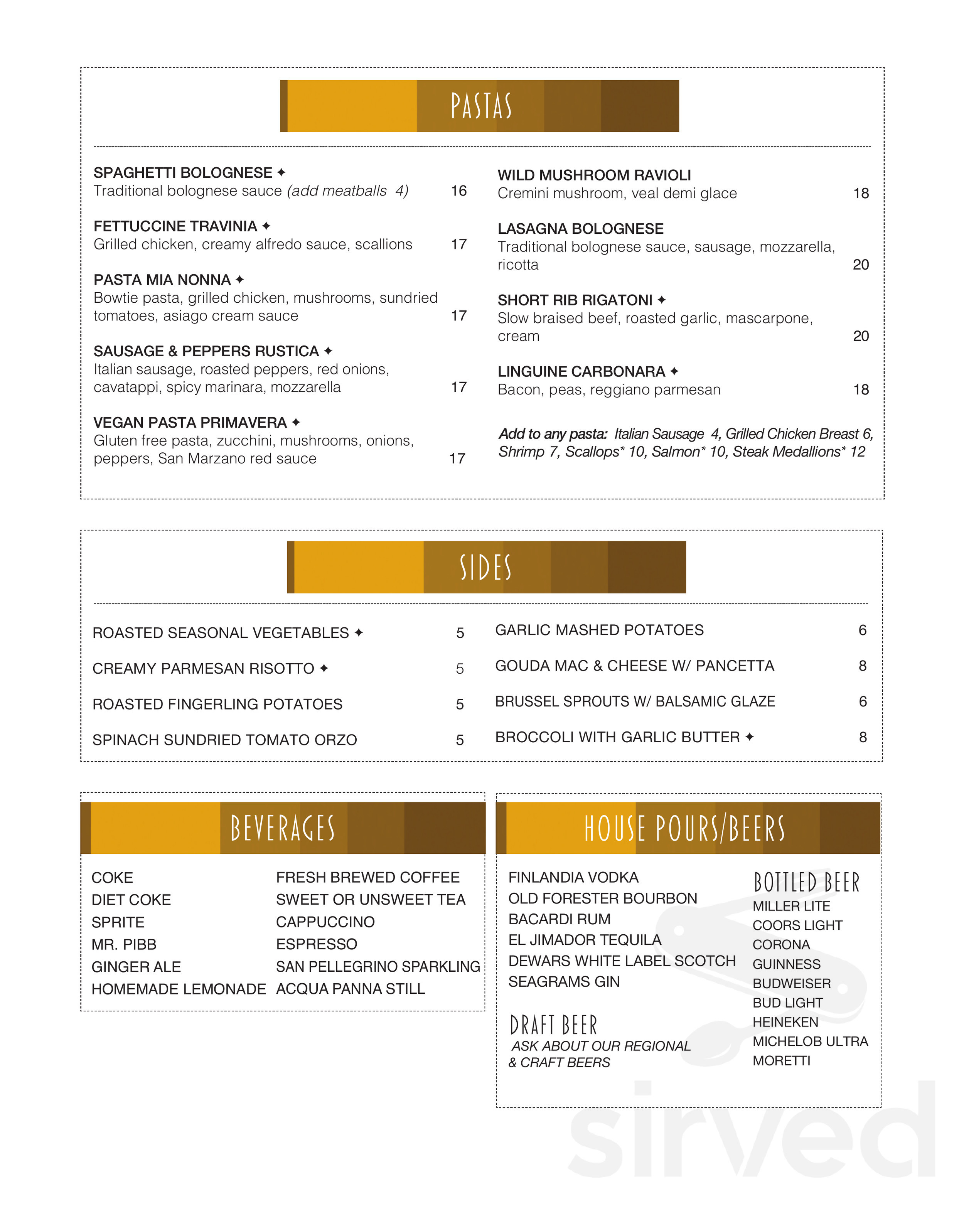 Travinia Italian Kitchen & Wine Bar menu in Leesburg, Virginia, USA