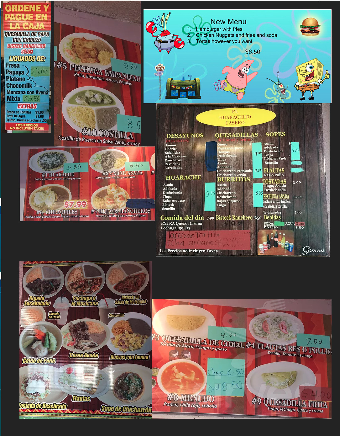 El Huarachito Casero menu in Pacoima, California