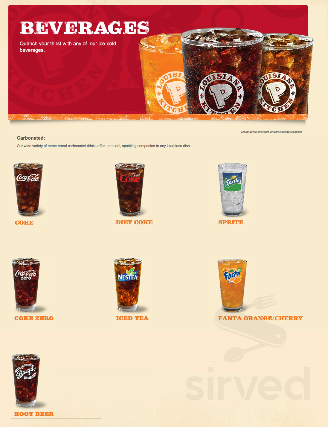 Popeyes Drink Sizes