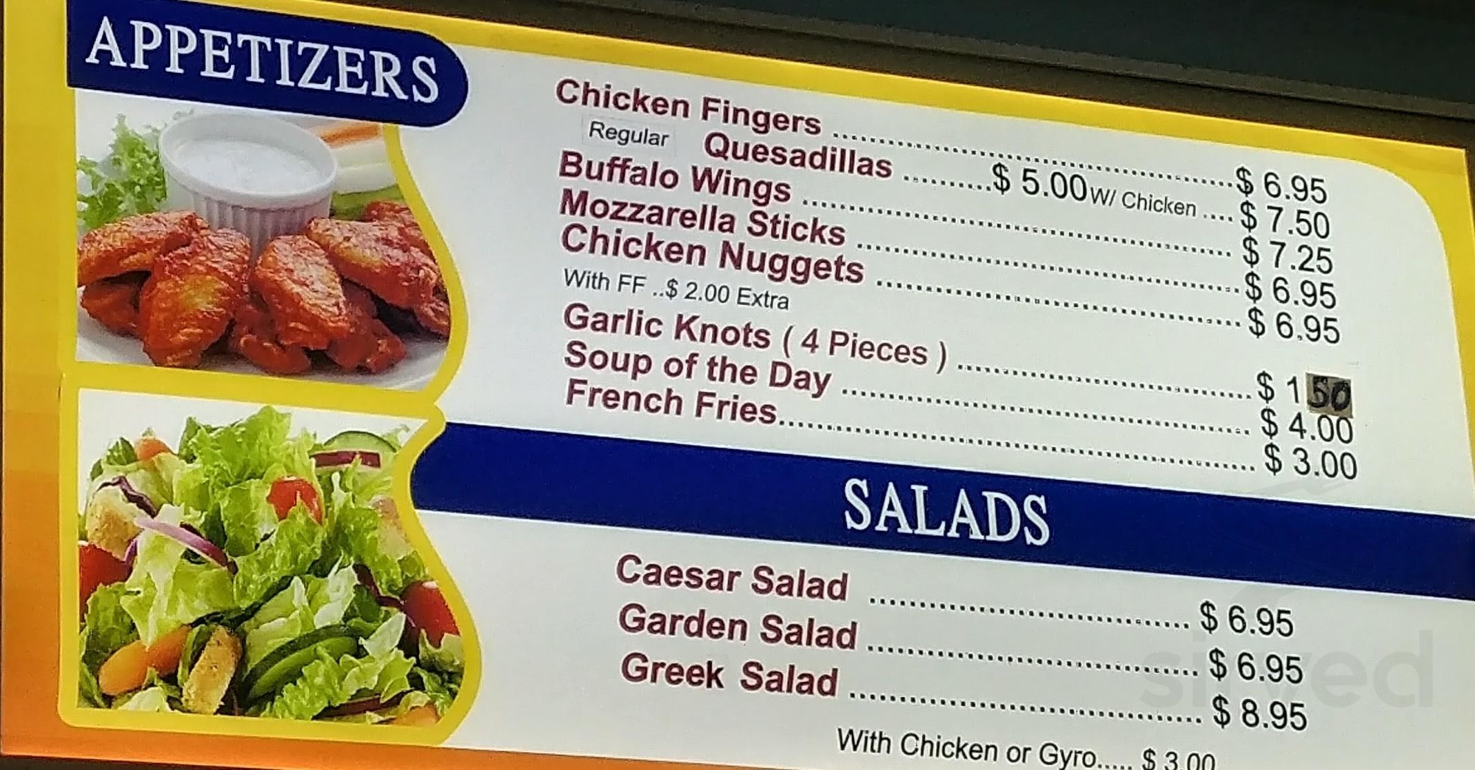 Menu The Bronx NY's Jimmy's Pizzeria Sirved