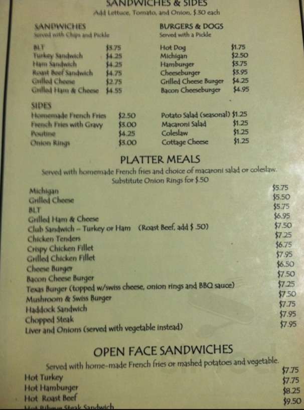 Menu - Rouses Point NY's Best Friends Family Diner | Sirved