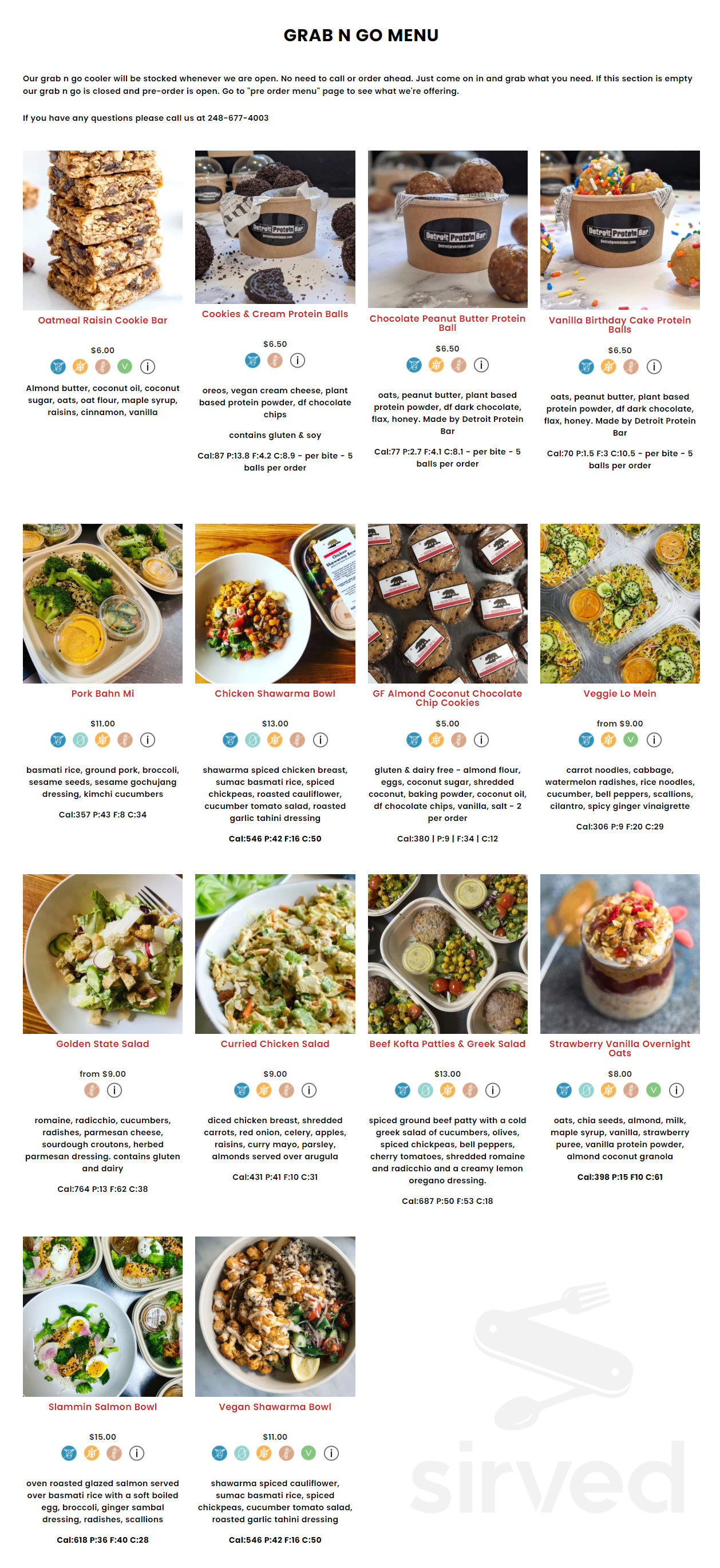Golden State Chef Co menu in Royal Oak, Michigan