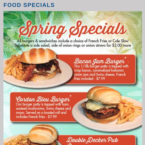 Tower Lanes menu in Beaver Dam, Wisconsin, USA