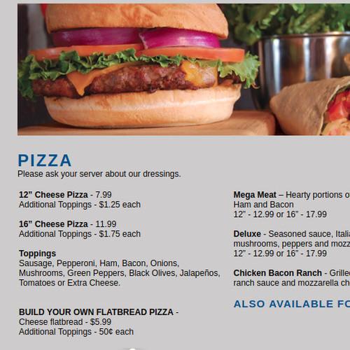 Tower Lanes menu in Beaver Dam, Wisconsin, USA