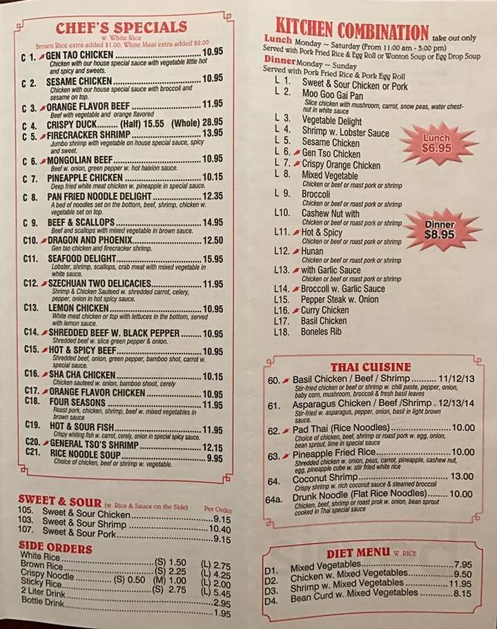 Asian Garden menus in Waterbury, Connecticut, United States