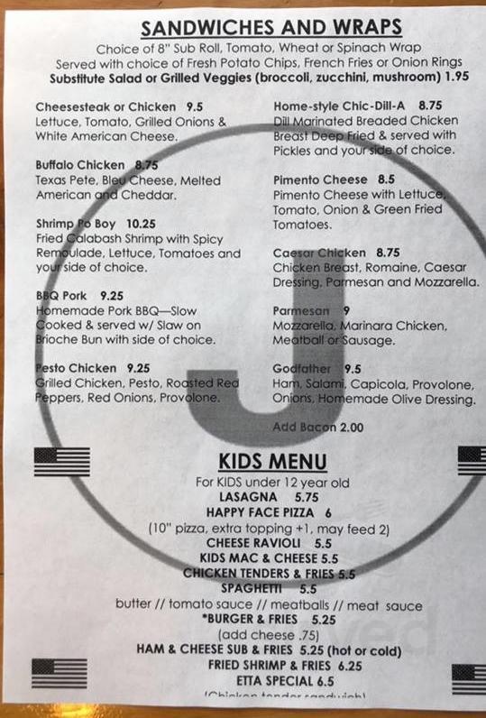 Junction 70 Menu Junction on 70 menus in Mebane, North Carolina, United States