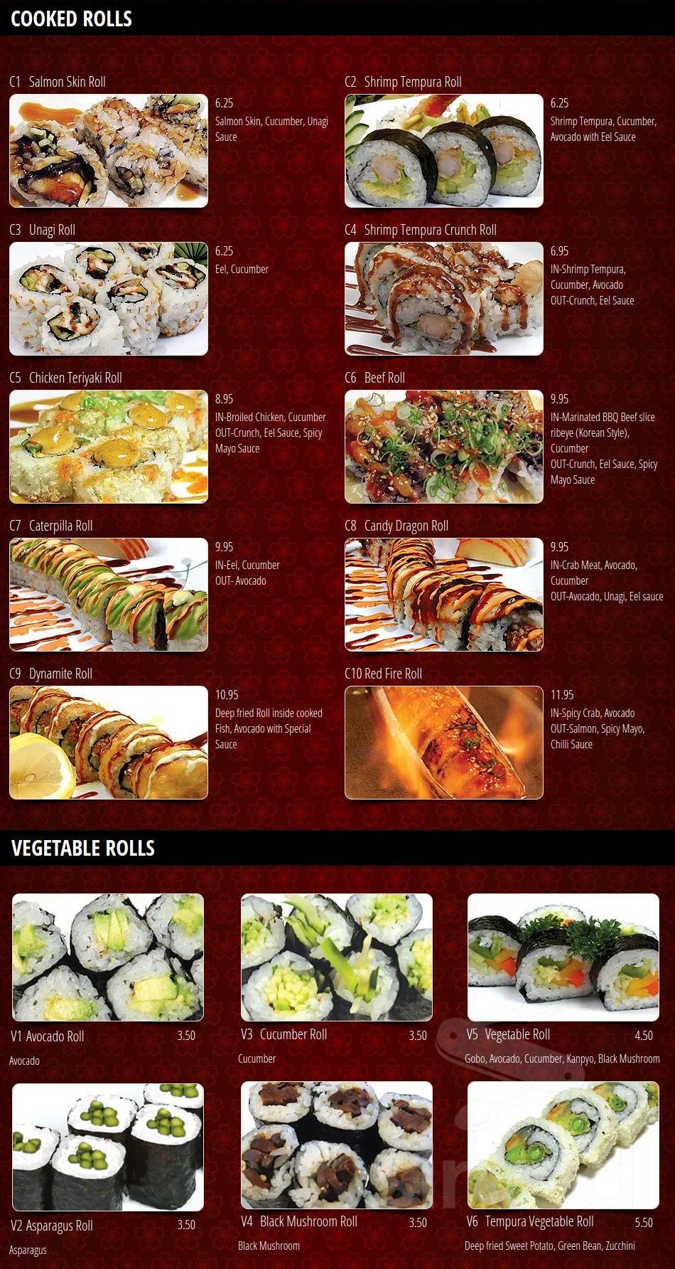 Sakura Sushi Restaurant menus in Lombard, Illinois, United States