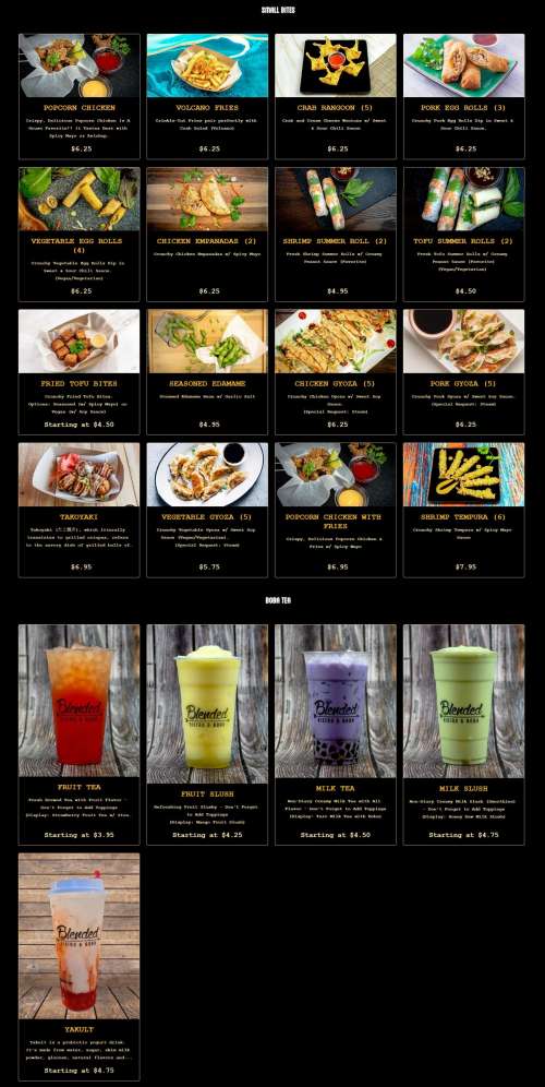 Blended Bistro & Boba Lake Mary menu in Lake Mary, Florida, USA