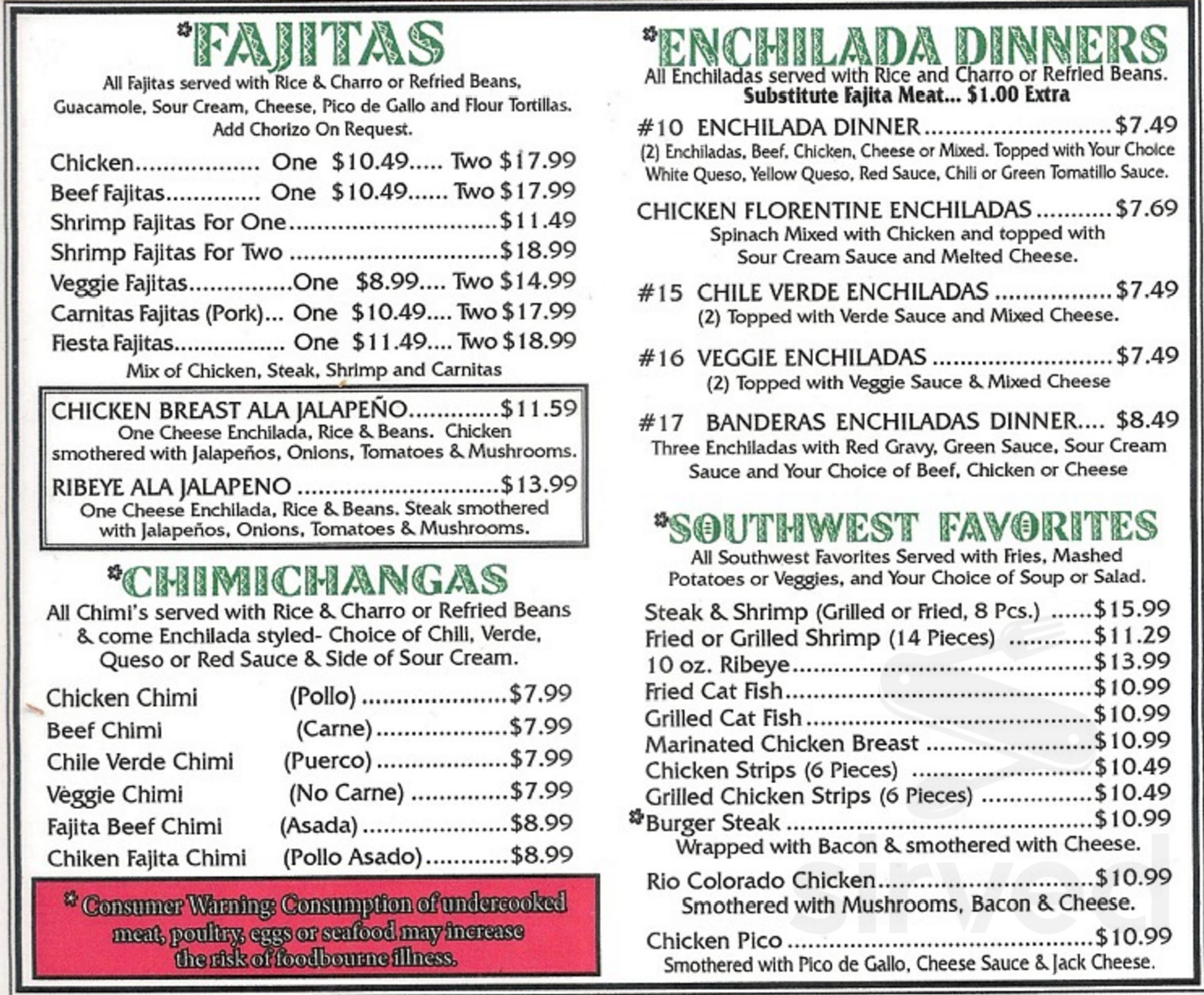 El Jalapeno Grill menu in Collinsville, Oklahoma